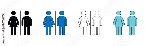 male and female icon, toilet door pictogram, public toilet sign, male and female symbol, male and female toilet. vector illustration