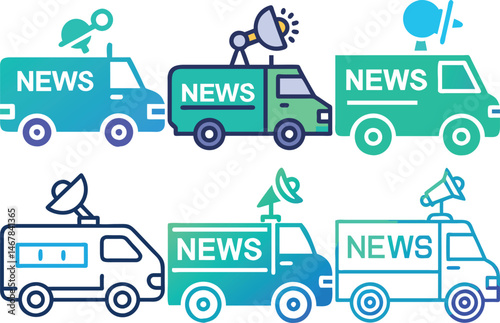 News van icon vector illustration isolated on white background.