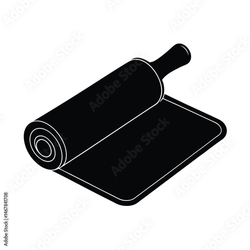 Silicone baking mat rolled flat for pastry