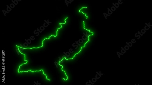Abstract animation of Pakistan outline map 