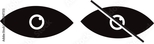 eye icon set. Eyes icon vector collection, eyesight symbol sign, Visible icon Flat simple outline vector illustration,
