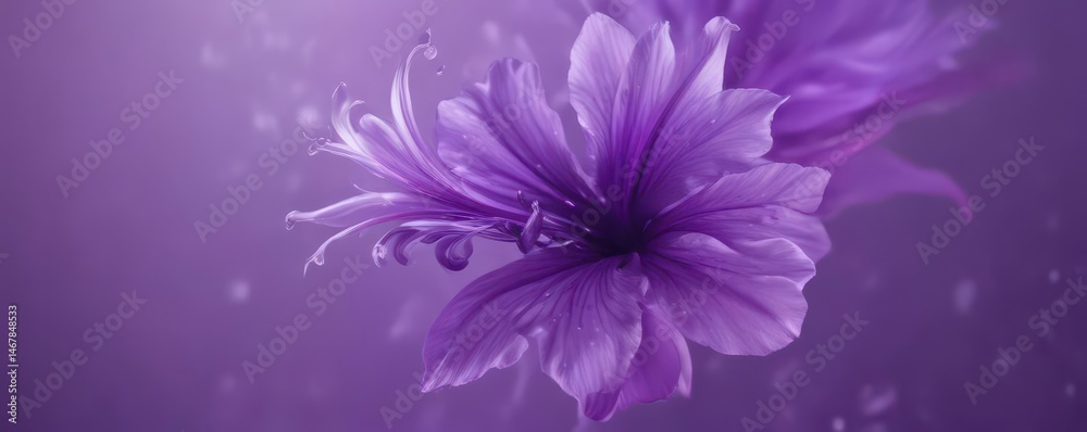 Obraz premium Abstract swirling purple floral background, soft focus , soft, purple