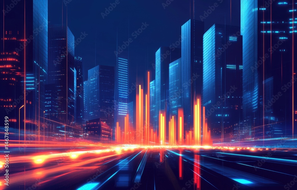 Futuristic Cityscape at Night Futuristic Cityscape at Night