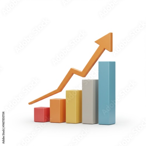 Colorful Business Growth Chart with Arrow