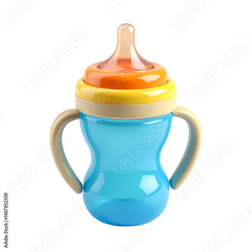 Cute Baby Sippy Cup with Handles Best for Toddlers isolated on transparent background photo
