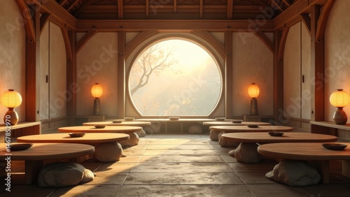 Classical style indoor arched hall