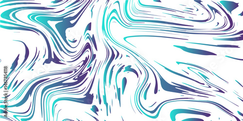 Psychedelic swirl seamless pattern. Swirling Colors Painting in Shades of Blue, Green, and White. Turkish style Ebru on the water with acrylic paints press wave. Marbling technique fluid dye texture