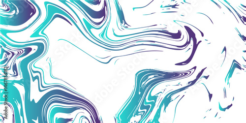 Psychedelic swirl seamless pattern. Swirling Colors Painting in Shades of Blue, Green, and White. Turkish style Ebru on the water with acrylic paints press wave. Marbling technique fluid dye texture