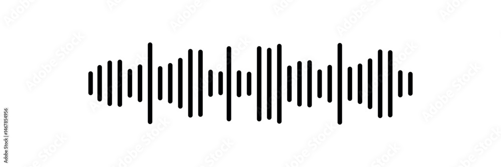 Set of radio Wave icon. Monochrome simple sound wave on transparent background. Vector sound wave icon. Music player sound bar. Record interface. Equalizer icon with sound wave line. used for mobile Set of radio Wave icon. Monochrome simple sound wave on transparent background. Vector sound wave icon. Music player sound bar. Record interface. Equalizer icon with sound wave line. used for mobile