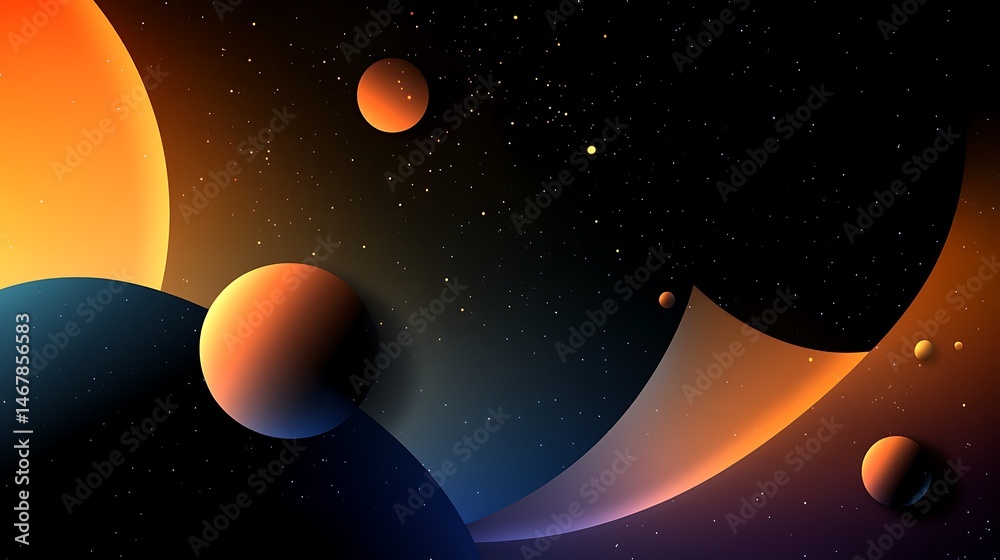 Fototapeta premium Abstract Space Planets