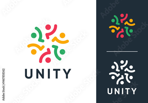 people community logo. abstract teamwork, human hub social design vector concept