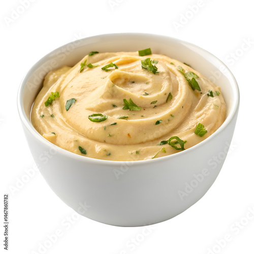 Bilde på lerret Chipotle aioli made with mayonnaise on white bowl on white background