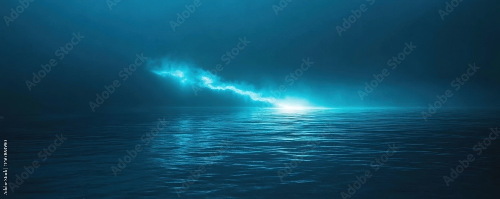 Naklejka premium Water with Light Streaks