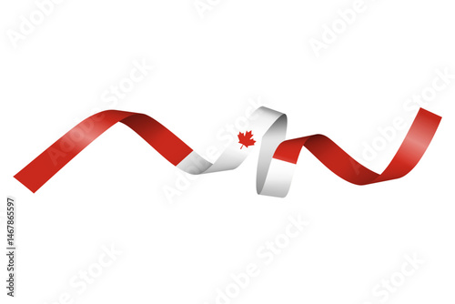 Wallpaper Mural Set of flag ribbon with colors of Canada for independence day celebration decoration Torontodigital.ca