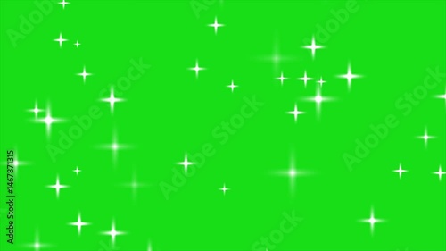 a green background with stars and sparkles