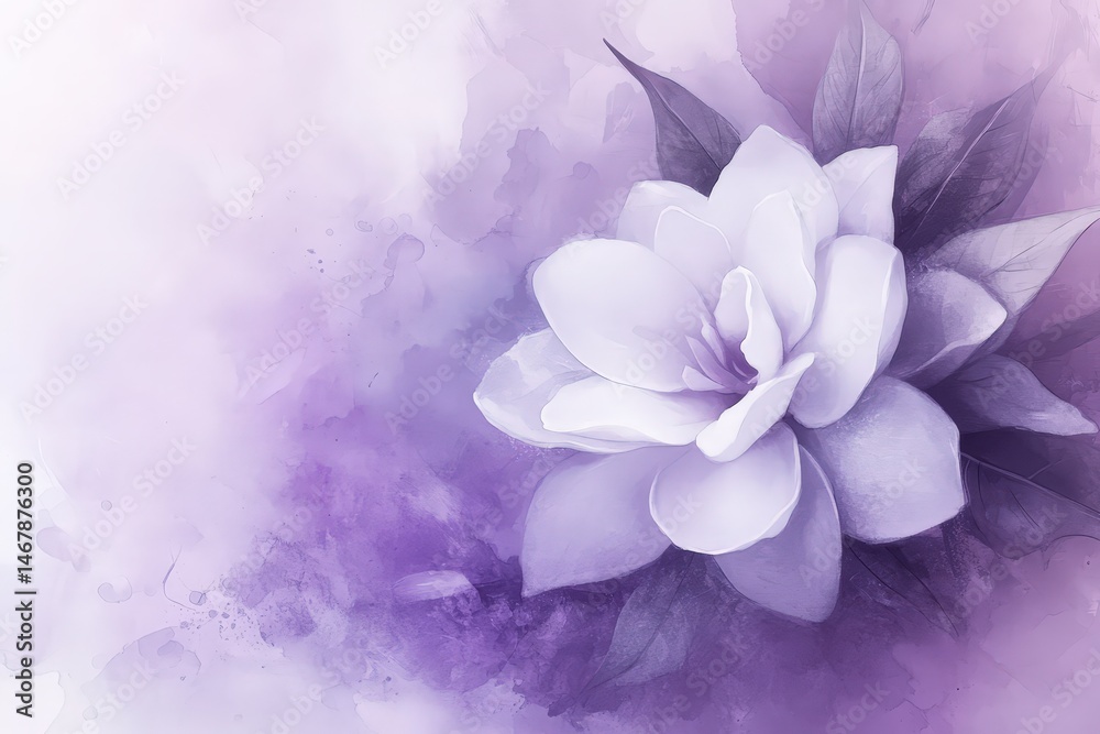 Fototapeta premium Delicate, pastel magnolia blossom in soft, watercolor style.