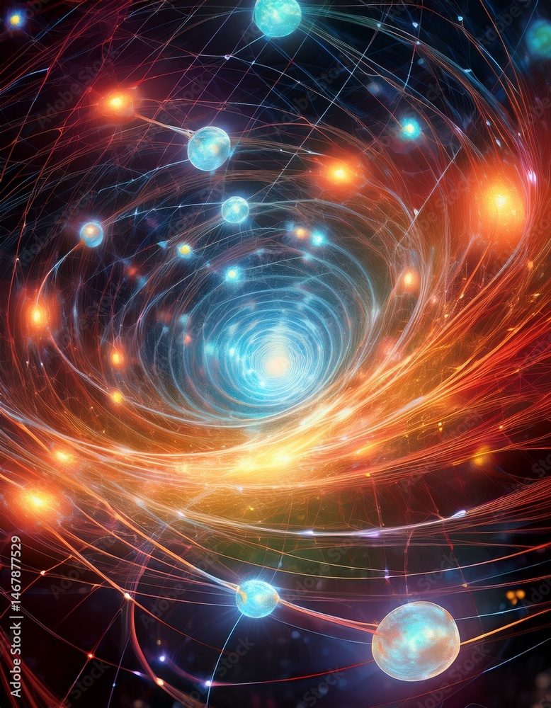 Fototapeta premium Quantenfeld mit rotierenden Neutrinos