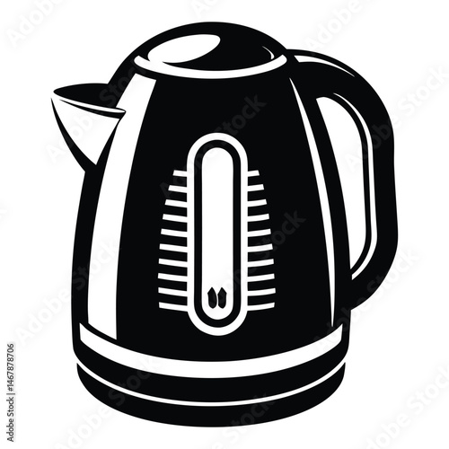Electric kettle solid icon isolated on white background