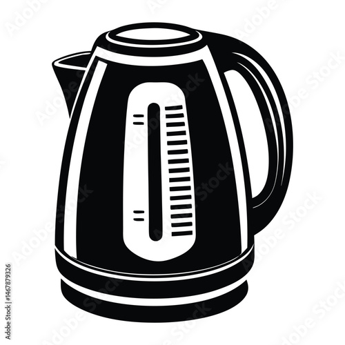 Electric kettle solid icon isolated on white background