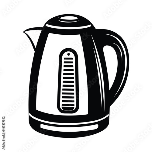 Electric kettle solid icon isolated on white background