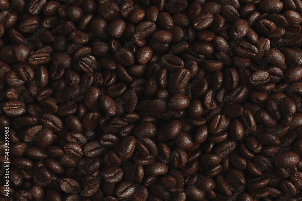 Fototapeta premium A rich tapestry of dark roasted coffee beans.