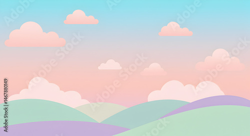 landscape with clouds and sun