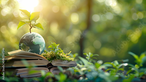 Sustainable education concept featuring knowledge about the environment and ecology, highlighting the importance of eco-friendly practices and green learning for a better future.