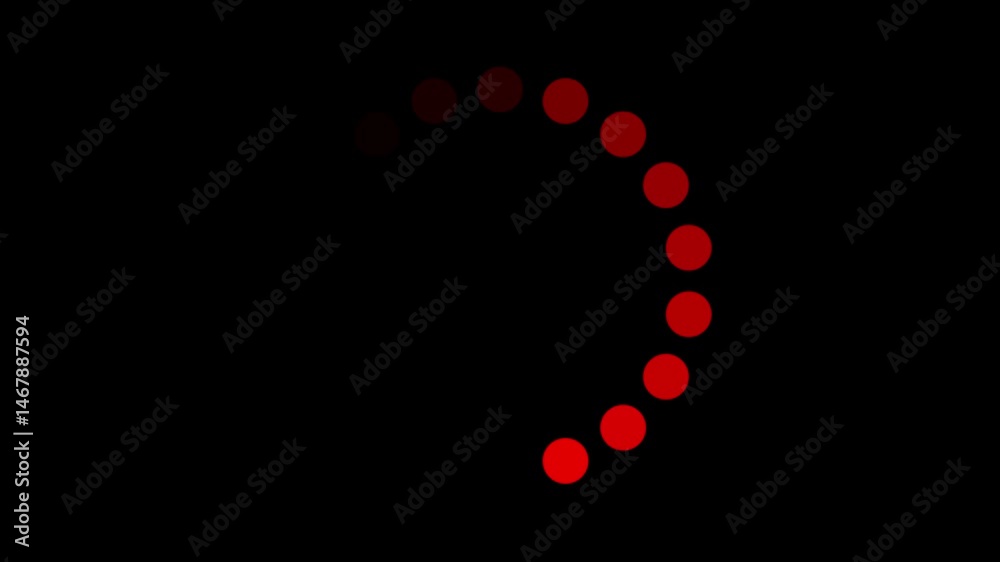 Loading circle  animation in black background. loading concept on  black background.  red color loading circle  animation on black background. processing ,waiting,concept in 4k video.
