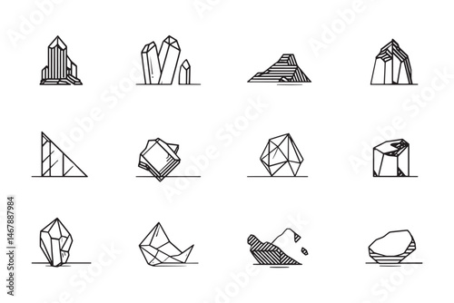 Basalt geological line artwork