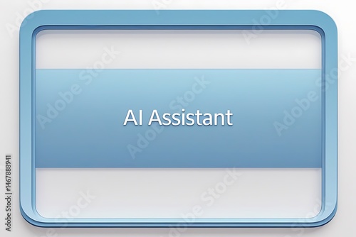 Illustration art of stylized lettering spelling AI assistant with clean lines and creative design details photo