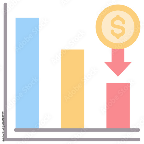 Reduce Cost Flat Icon
