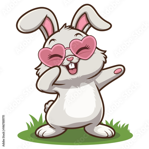 cute rabbit bunny with sunglass