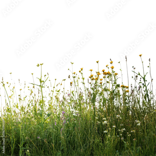 Sunny Meadow isolated on transparent background.