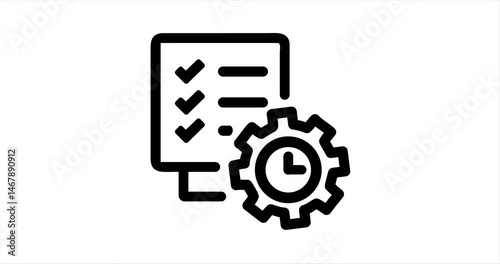 Time management line animation. Tasks planning animated icon. Organization of activities. Productivity. HD video with alpha channel for apps, web, agile. Motion graphic