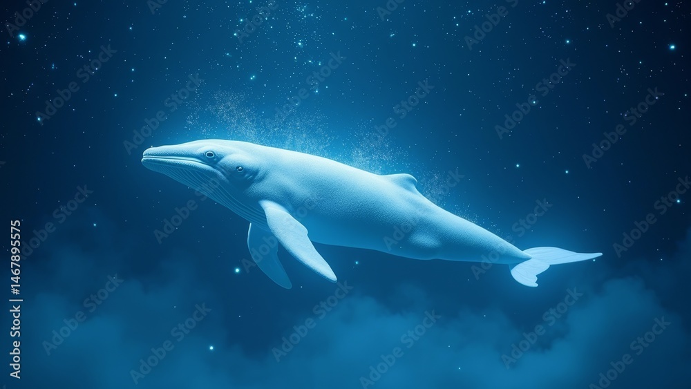 Fototapeta premium Underwater Whale Swimming Scene Picture