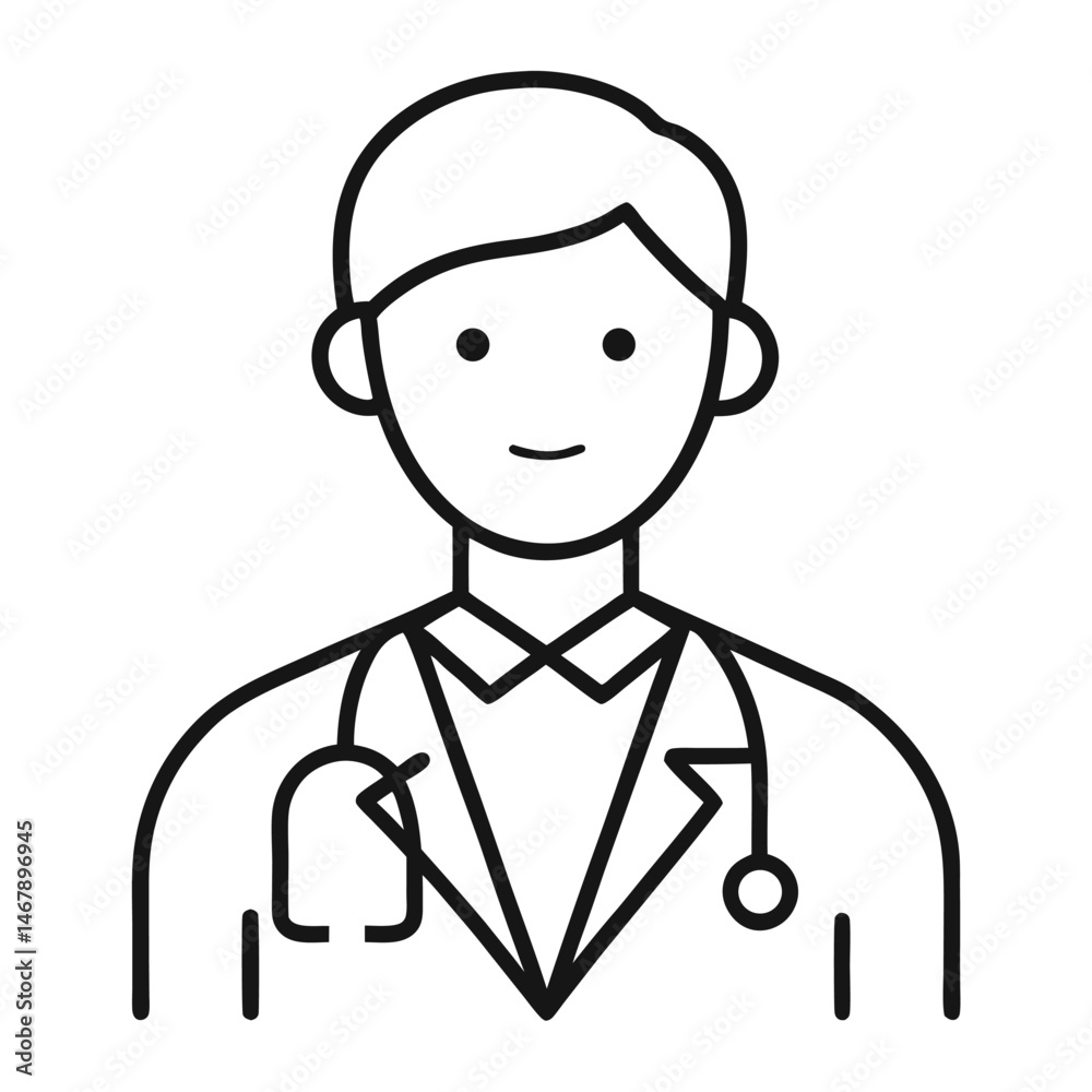 vector illustration of a doctor boy icon on white background vector illustration of a doctor boy icon on white background