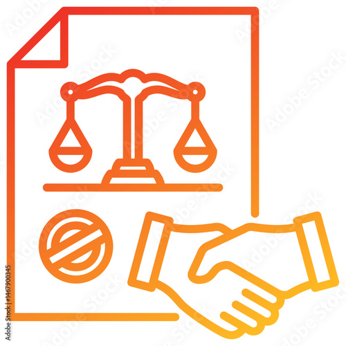Power Of Attorney Line Gradient Icon