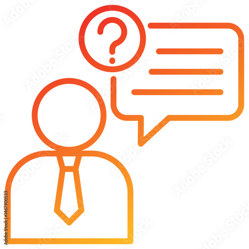 Opinion Line Gradient Icon
