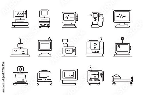 Ultra minimal bedside monitor icon