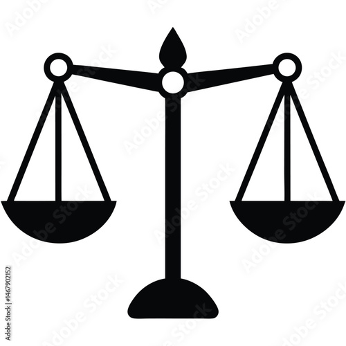 Black scale is isolated on white; this represents impartiality and balance