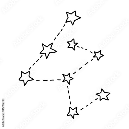 Constellation hand drawn doodle vector