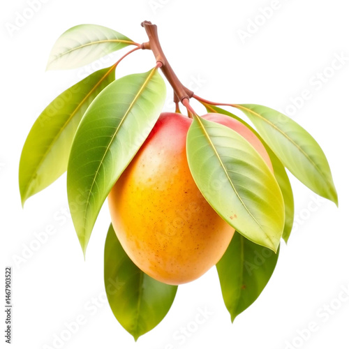 Mangoe with leaves png image  fruit image  mangoe in isolated on white background.png