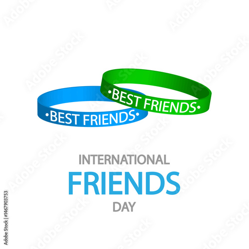 Friends international day best bracelet, vector art illustration.