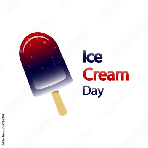Ice cream day dessert, vector art illustration.