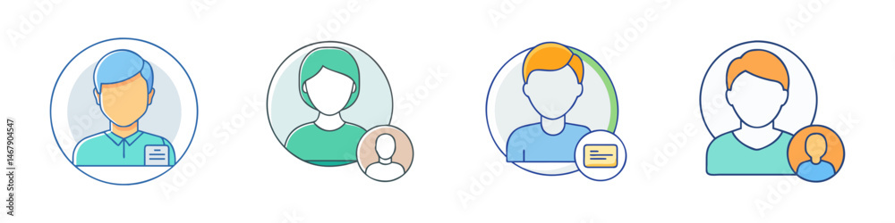Diverse profiles with different actions and status indicators in a clean design Diverse profiles with different actions and status indicators in a clean design