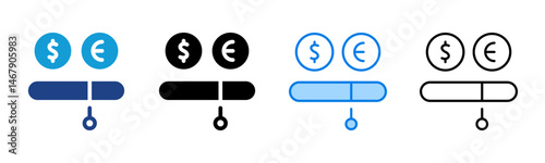 Currency Switch icon sheet multiple style collection