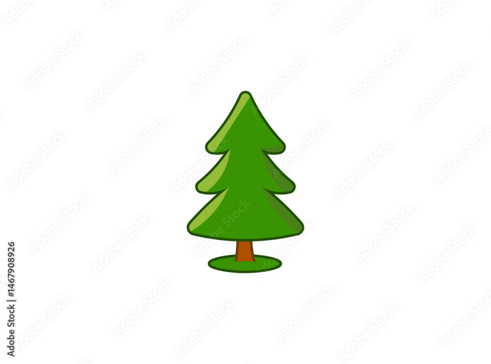 Fototapeta premium Vector illustration of cartoon tree on white background
