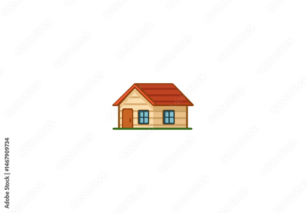 Vector illustration of a wooden house or hut on a white background Vector illustration of a wooden house or hut on a white background