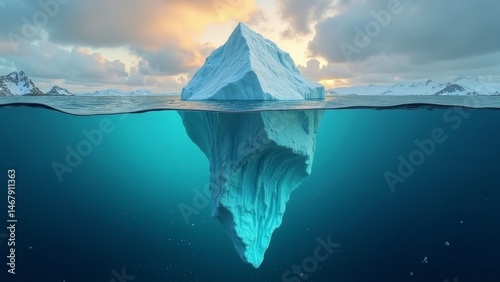 Iceberg image under the sea surface