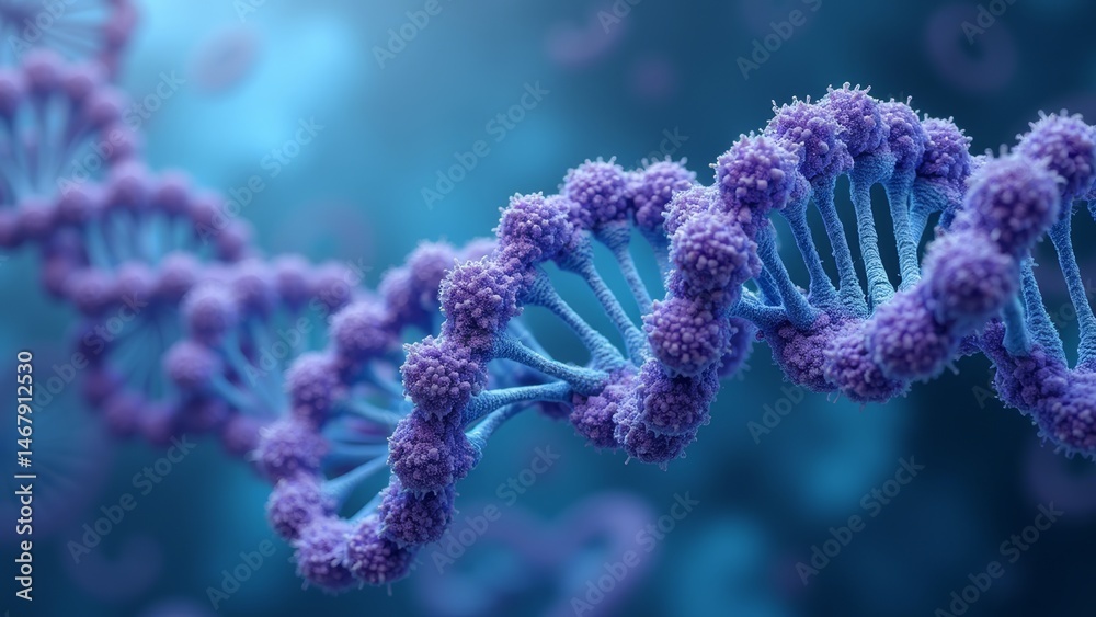 Fototapeta premium Blue DNA double helix image